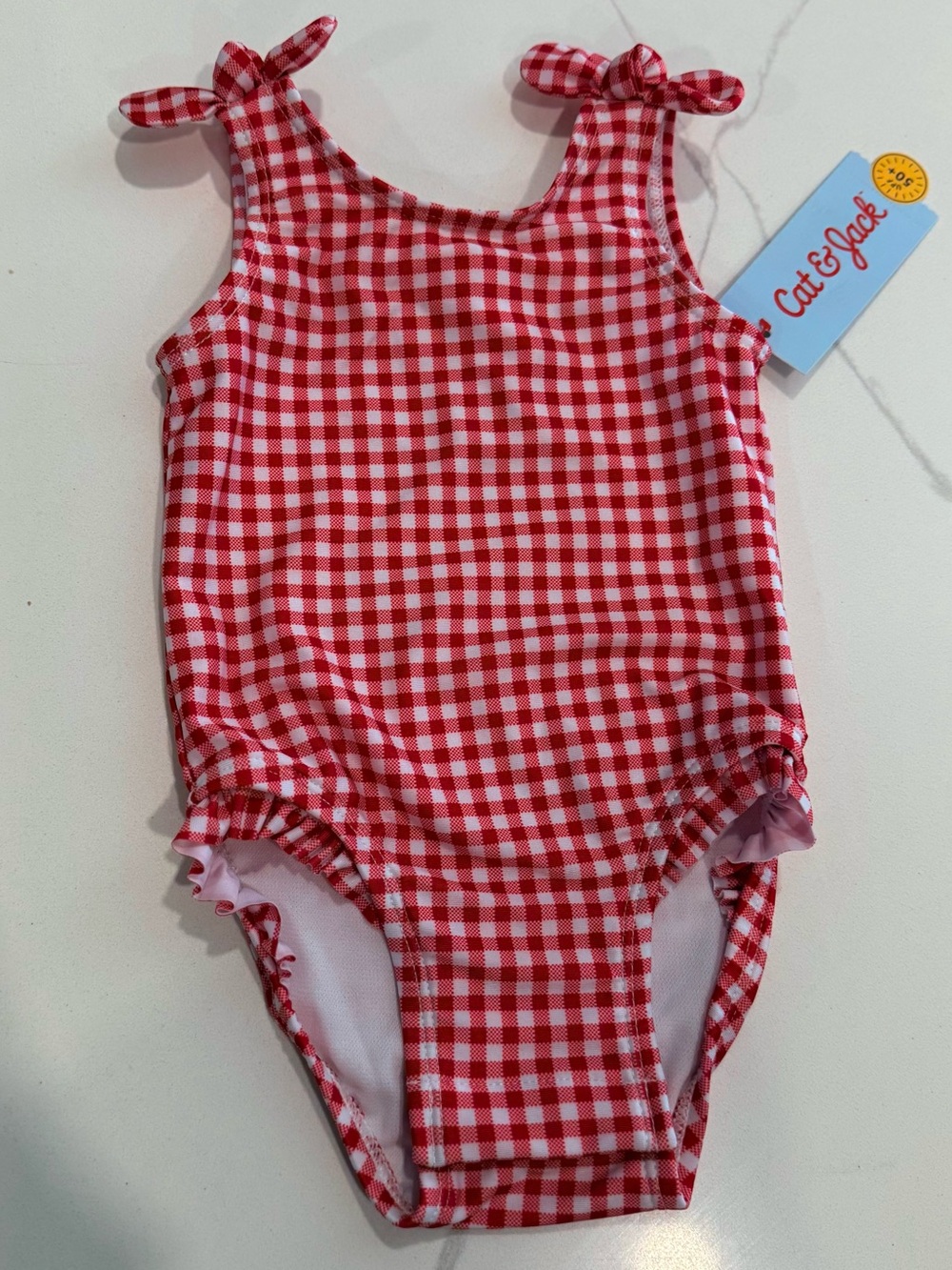 Cat & Jack • 4th of July Baby Gingham One-Piece Swimsuit